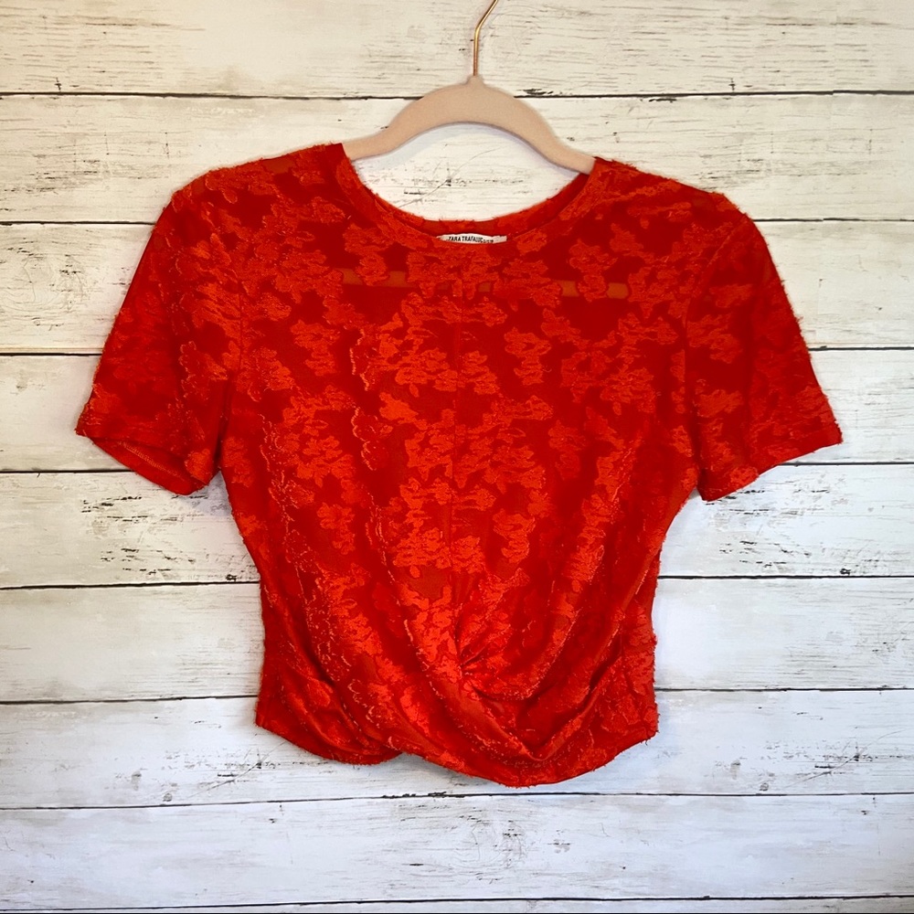 ZARA Red Crop Top
